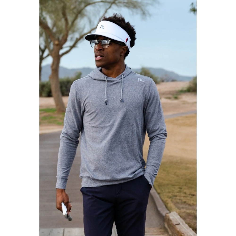 Rhoback Hesi Performance Hoodie VSoft Heathered Gray Moisture Wicking Activewear